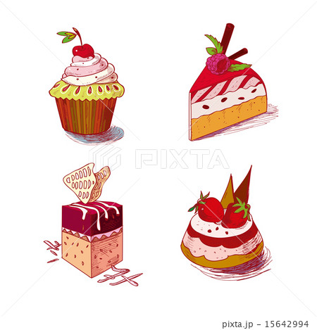 hand drawn confections dessert pastry bakery products cupcake muffin 15642994