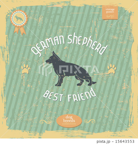German Shepherd vintage typography poster 15643553