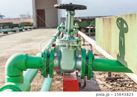 Valve mounted on rooftop industry building Valve mounted on rooftop industry building 15643825