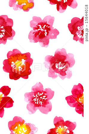 Watercolor painted pattern with camellia Watercolor painted pattern with camellia 15644018