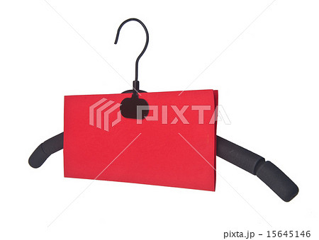 hanger. coat hanger with tag on background hanger. coat hanger with tag on background 15645146