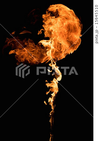 Burning flame on black background Burning flame on black background 15645510