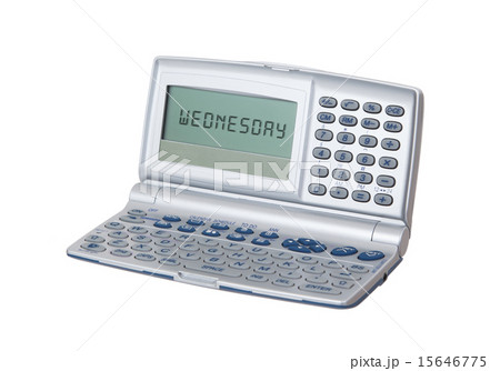Electronic personal organiser isolated - Wednesday 15646775