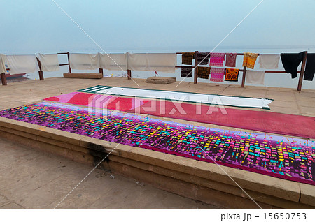 Laundry drying near Ganga river Laundry drying near Ganga river 15650753