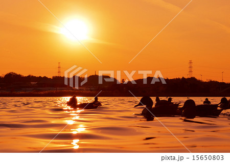 手賀沼の夕日 15650803