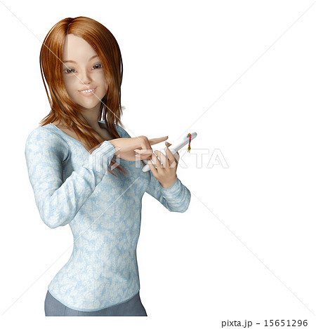 スマートフォンで予約する若い女性 15651296