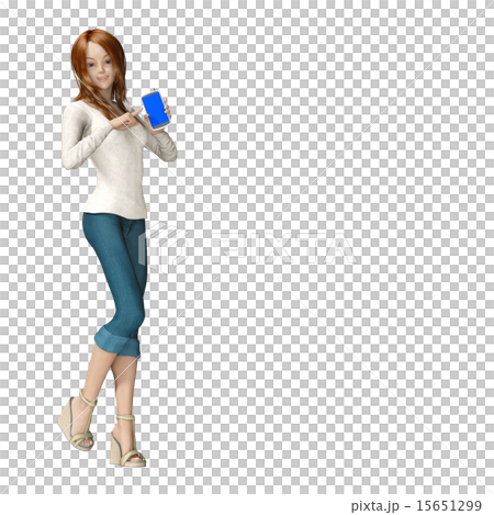 預訂與智能手機的一名年輕女子 15651299