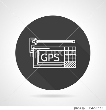 GPS black round vector icon 15651443