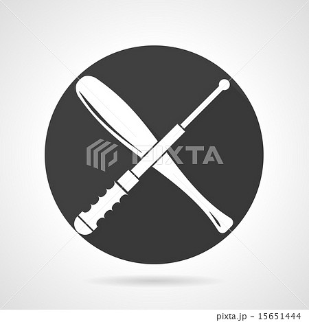 Stick and baton black round vector icon 15651444