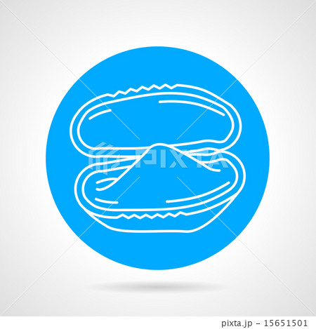 Oyster blue round vector icon 15651501