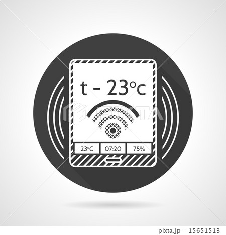 Thermostat black round vector icon 15651513