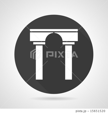 Arch with pillars black round vector icon 15651520