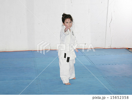 Little girl practice karate Little girl practice karate 15652358