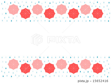 雨と傘 梅雨 イラスト ヨコのイラスト素材