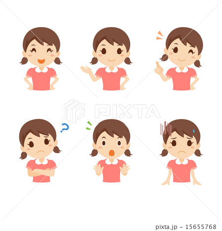 女の子　幼児　表情　ポーズ 15655768