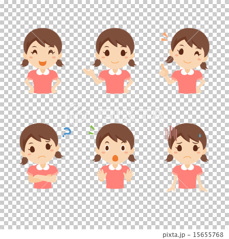 女の子　幼児　表情　ポーズ 15655768