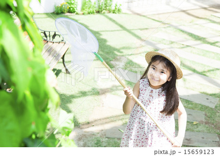 虫取りをする女の子 虫取りをする女の子 15659123