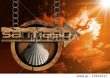 Santiago de Compostela - Sign at Sunset Santiago de Compostela - Sign at Sunset 15659337