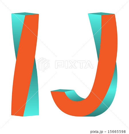 Twisted Letters I, J Logo Icon Design Template Element 15665598