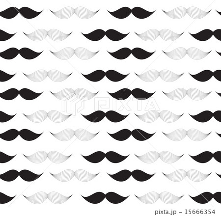Moustache Seamless Pattern Vector Illustration 15666354