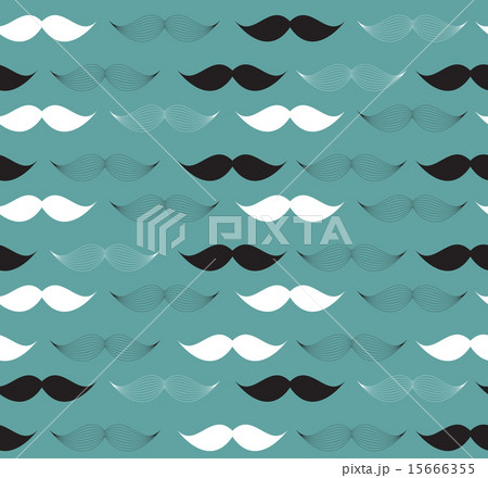 Moustache Seamless Pattern Vector Illustration 15666355