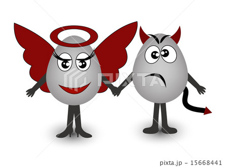 Two amusing eggs angel and demon 15668441