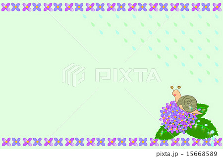 梅雨　かたつむりとアジサイの背景 15668589