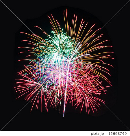 Colorful fireworks on the black sky background Colorful fireworks on the black sky background 15668749