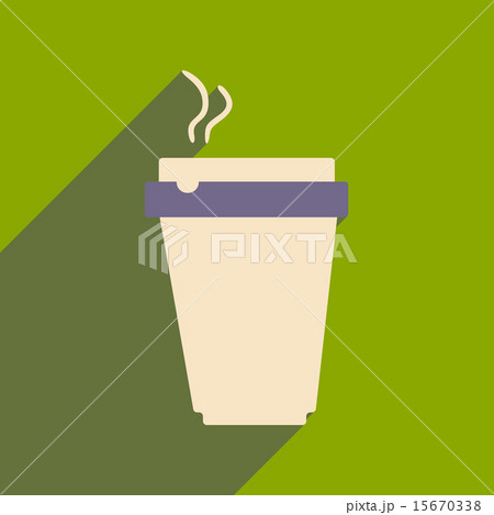 Flat with shadow icon and mobile applacation coffee Flat with shadow icon and mobile applacation coffee 15670338