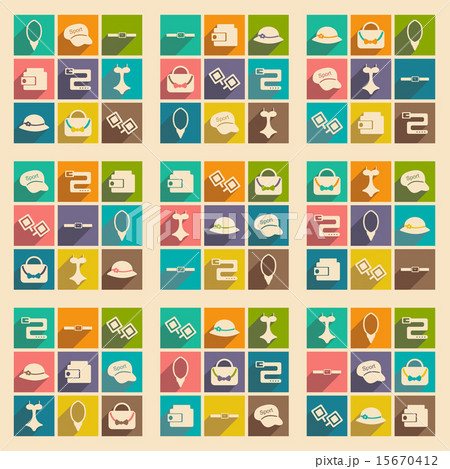 Flat with shadow concept and mobile application clothing Flat with shadow concept and mobile application clothing 15670412