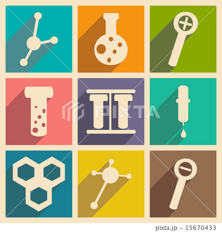 Flat with shadow concept and mobile application laboratory equipment 15670433