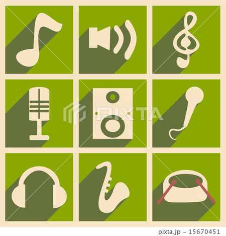 Flat with shadow concept and mobile application music Flat with shadow concept and mobile application music 15670451