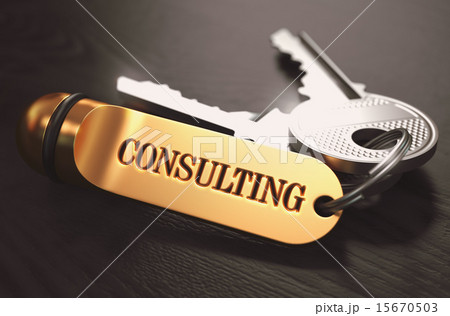 Consulting Concept. Keys with Golden Keyring. 15670503