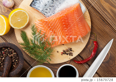 Salmon, spices and condiments Salmon, spices and condiments 15670728