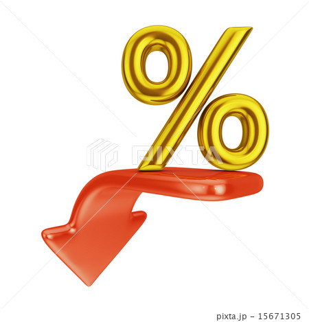 red arrow and percent red arrow and percent 15671305