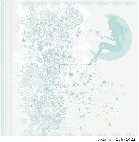 floral background with a beautiful fairy floral background with a beautiful fairy 15671422
