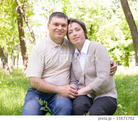 Unhappy couple in the park 15671702