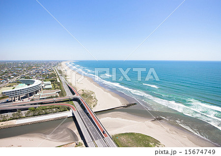 九十九里海岸を空撮 15674749