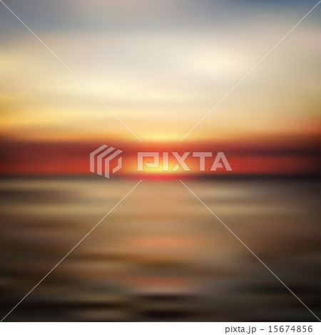 Ocean sunset blurred landscape 15674856