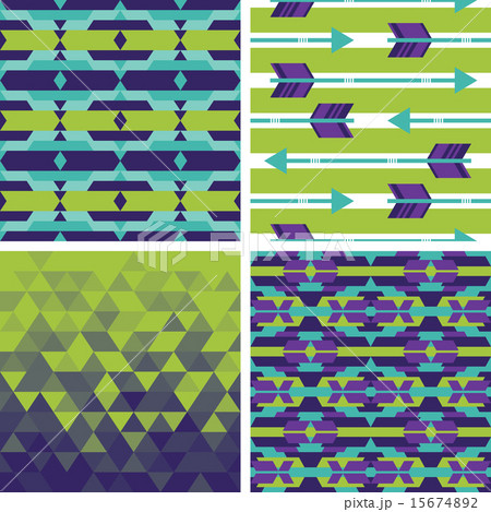 Set of geometric and tribal backgrounds 15674892