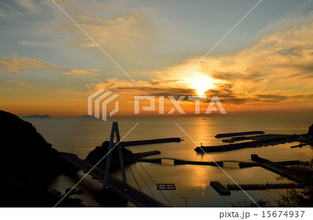 雑賀崎の夕日1 15674937