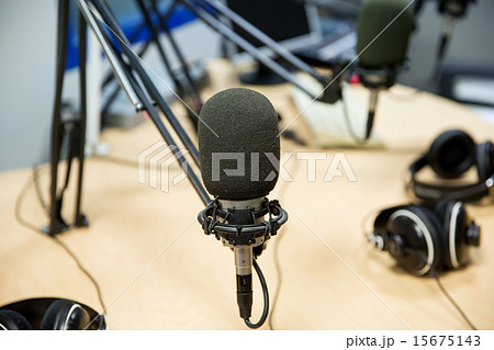 microphone at recording studio or radio station 15675143
