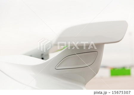 close up of car spoiler on speedway at stadium 15675307