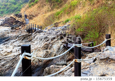 Wooden Footbridge Trail for Mountain Trekking  Wooden Footbridge Trail for Mountain Trekking  15675359