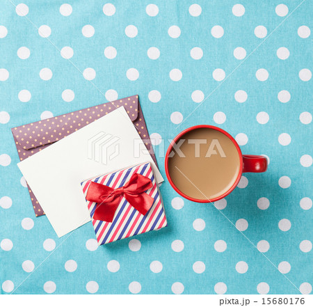 Cup of coffee and envelope Cup of coffee and envelope 15680176