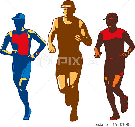 Triathlete Marathon Front Collection Retro 15681086