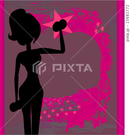 fit woman exercising with two dumbbell weights  15681772
