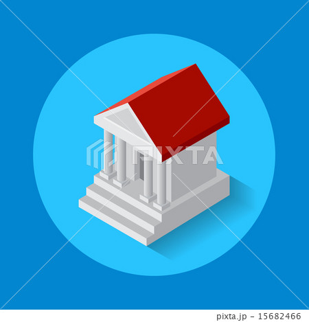Vector icon of bank building. Flat isometric style. 15682466