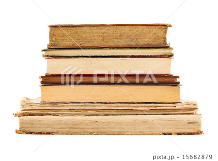 Stack of old books isolated 15682879