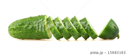 Sliced cucumber isolated Sliced cucumber isolated 15683163